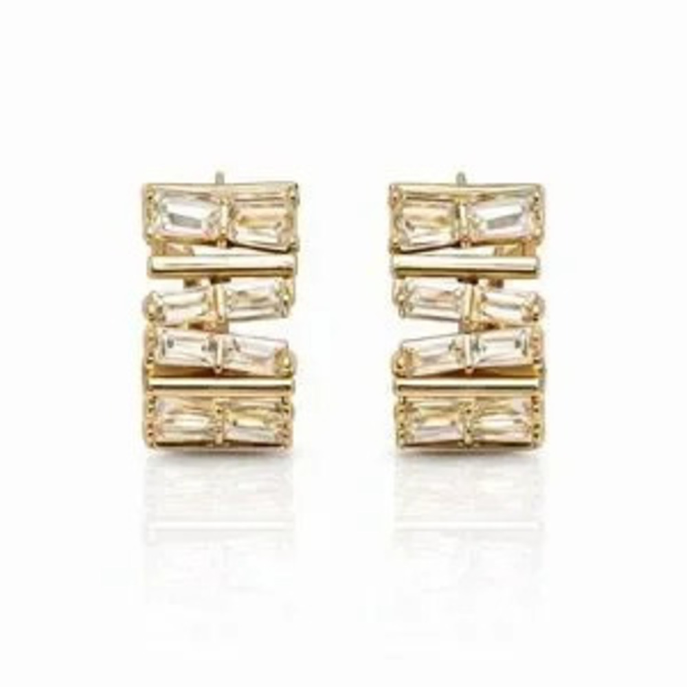 Chic Gold Earrings With CZ